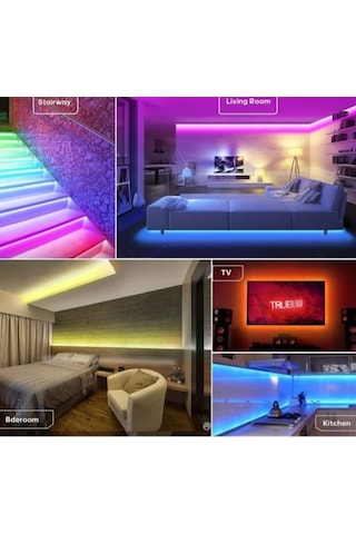 RGB KUMANDALI RGB ŞERİT LED TEK ÇİPLİ 5MT