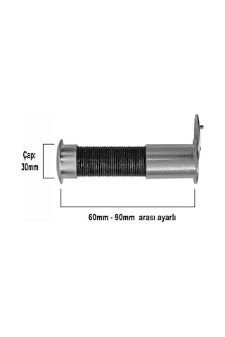 Kapaklı Uzun Kalın Dürbün 180 Çelik Kapı Dürbünü 60-90mm Arası Ayarlı