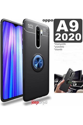 Oppo A9 2020 Yüzüklü Standli Manyetikli Kamera Korumali Kilif 409814059