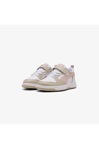 Puma Rebound V6 Low Çocuk Krem/pembe Spor Ayakkabı 397419 Beyaz