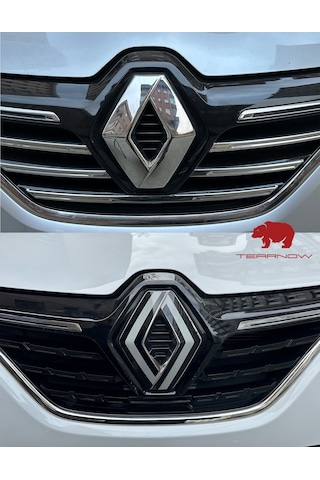 Renault Megane 16-20 Yeni Tasarım Amblem Kaplama Sticker Siyah&gr