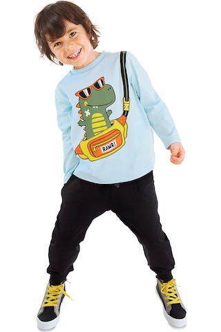 Denokids Dino Erkek Çocuk T-shirt Eşofman Altı Takım Çok Renkli