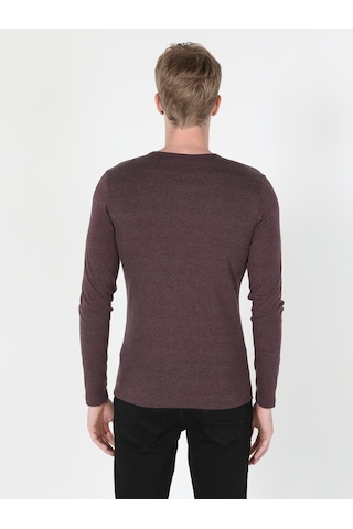 Colin's Colins Slim Fit Placket Neck Erkek Mor Uzun Kol Tişört Cl1022847 001