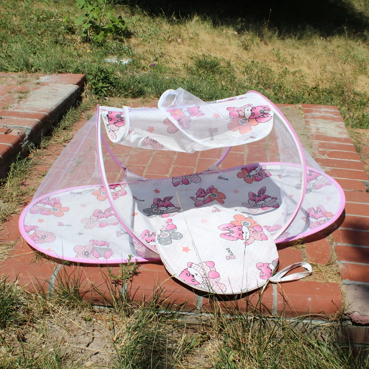 Katlanabilir Bebek Cibinlik Çantalı Bebek Tül Sineklik Haşere Koruyucu Bebek Gölgelik 120-60 CM