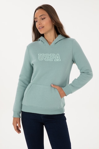 U.S. Polo Assn. Kadın Mint Şardonlu Kapüşonlu Basic Sweatshirt 50313566-VR090