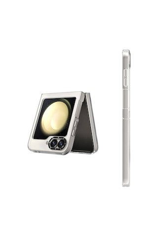 Galaxy Z Flip 6 Uyumlu Kılıf Magsafe Şarj Özellikli Youngkit Hidden Sand Serisi Kapak Beyaz