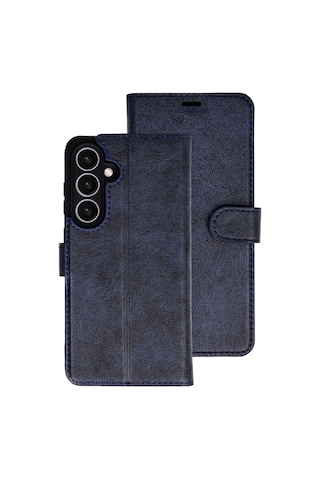 Samsung Galaxy Uyumlu A37 5g Kılıf Deri Deluxe Cüzdanlı Kapaklı Case Lacivert