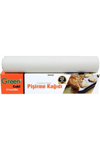 Green Cuki Yağlı Fırın Tepsi Pişirme Kızarma Kağıdı - 37 CM x 50 Metre - 3 Kutu