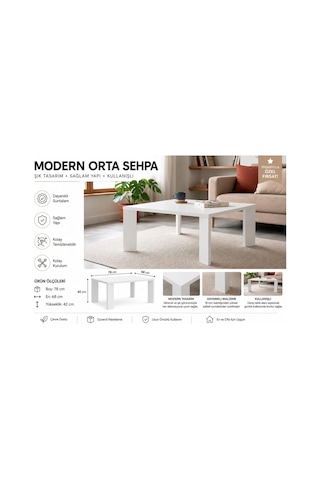 Modern Orta Sehpa Beyaz