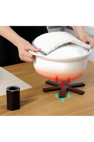 Katlanabilir Isıya Dayanıklı Masa Üstü Nihale Pratik Ve Şık Tasarım Siyah