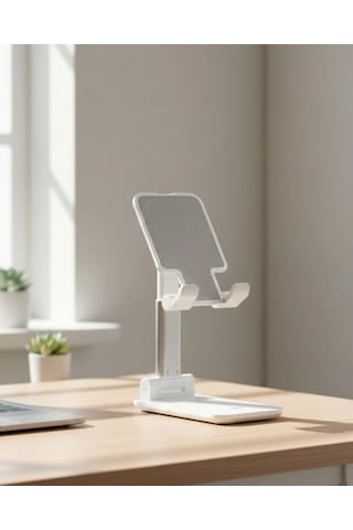 Ayarlanabilir Ergonomik Katlanabilir Masaüstü Telefon Tutucu Beyaz Çok Renkli