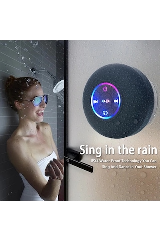 Zyzqstore Taşınabilir Kablosuz Bluetooth Hoparlör, Led Ipx4 Su Geçirmez, Gri Renkli, Küçük Boyutlu, Müzik Sevenler İçin