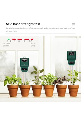 Ayrex Primex Px-ph Ms02 3'ü 1 Arada Toprak Ph Ölçer, Toprak Nemi Işık Ve Ph Test Cihazı, Pilsiz Çift Problu Bitki 0