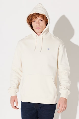 Lee Regular Fit Normal Kesim Pamuk Kırık Beyaz Erkek Içi Polarlı Kapüşonlu Sweatshirt L80YRY102 Kırık Beyaz