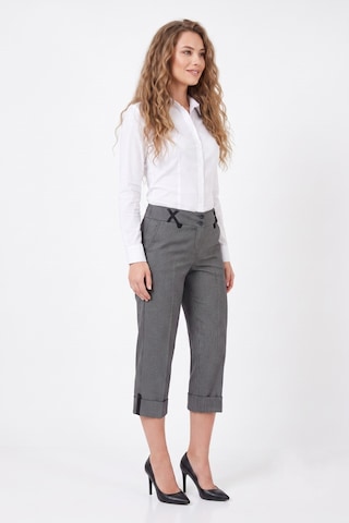 Baglan Kadın Bermuda Duble Paça Pantolon Bgl-00009515 Koyu Gri