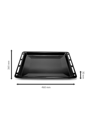 Ankastre Emaye Fırın Tepsisi 46,0x36,5x3cm Bosch Siemens Beko Arçelik Vestel Profilo Uyumlu Siyah Renk Diğer