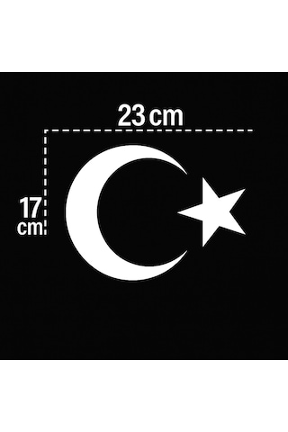 Türk Bayrağı Oto Sticker Beyaz 32x24 Cm Renk