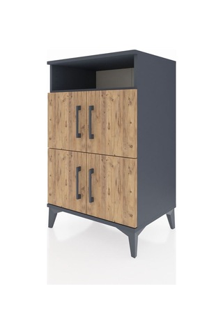 Hyperion Komodin 2 Raflı 4 Kapaklı 60x44x96 Antrasit-çam Antrasit