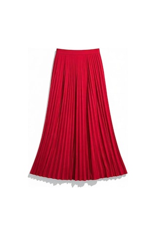 Eren Style Pileli Beli Lastikli Şifon Etek 95 Cm - 38-50 Kırmızı