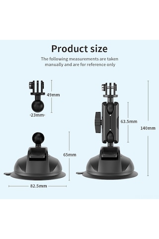 Suofeng 360 Dönebilir Spor Kamera Vantuz Aparatı - Gopro & Insta360 Uyumlu, 10kg Taşıma Kapasiteli Siyah