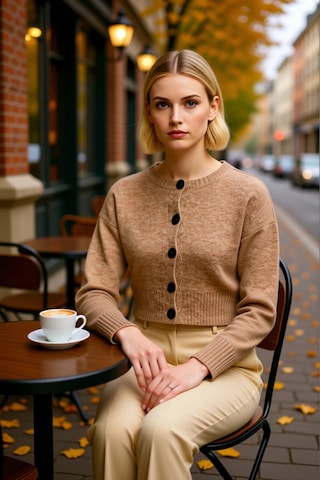 Benerly Kadın Oversize Düğmeli Crop Triko Hırka Yumuşak Dokusuyla Ve Raha Bej