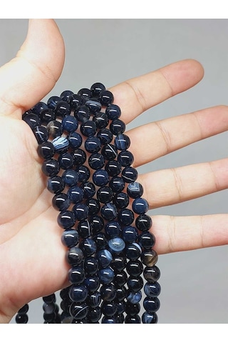 Akik Taşı Dizi 8mm 51330 Siyah