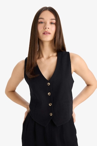 DeFacto V Yaka Keten Karışımlı Blazer Yelek E6209AX25SPBK81 Siyah