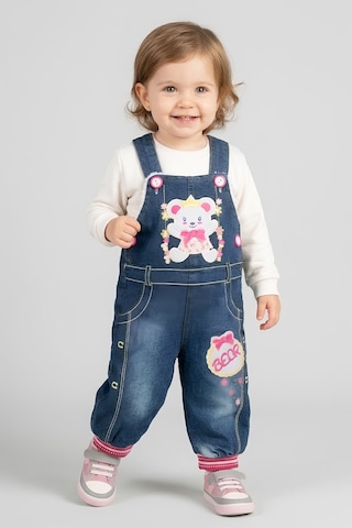 Modanıno Kız Bebek Welsoft İçli Jean Tulum Salopet 1-3 Yaş 12795mbk Indigo