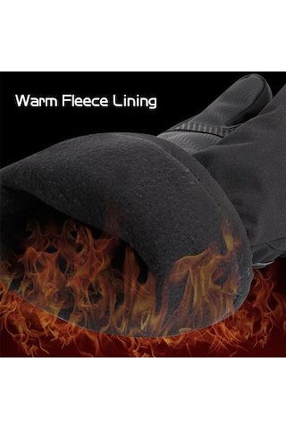 Vkemall Isıtmalı Eldivenler Pil İle Çalışan Dokunmatik Ekran Su Geçirmez Isıtma Eldivenleri Kış Sıcak Kayak Eldivenleri Tırmanma Yürüyüş Bisiklet Motosiklet Kayak Snowboard Siyah