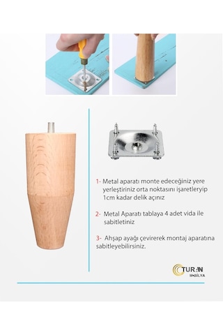 Koltuk Ayağı Baza Ayağı Sehpa Ayağı Mobilya Ayağı  Uzunluk:8 CM