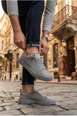 Fort Noka North Rahat Lastik Bağcıklı Sneaker Keten Erkek Ayakkabı GRİ