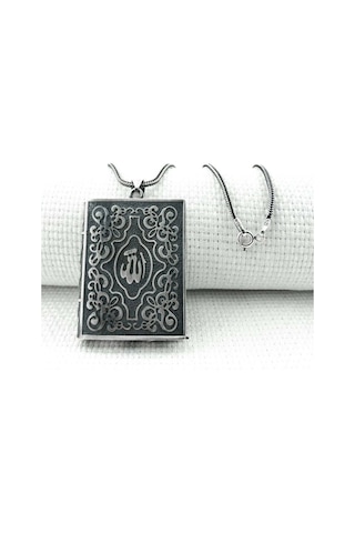 Takılingo 925 Ayar Gümüş Allah Yazılı Cevşen Muska Kabı Kolye Gümüş