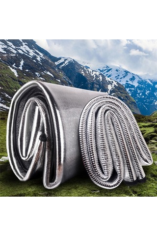 Su Geçirmez Kamp Matı 8mm Piknik Battaniyesi Uyku Matı, 200 X 200cm Gümüş