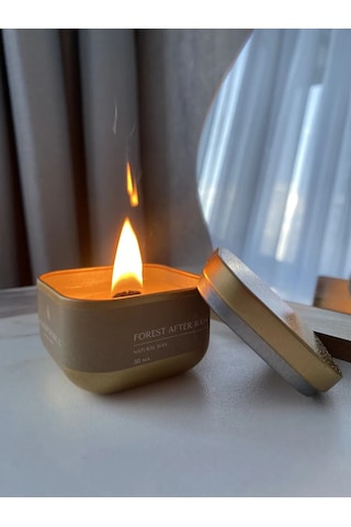 Atmospherıc.u Ahşap Fitilli Aromatik Mum 189350387 Altın Rengi