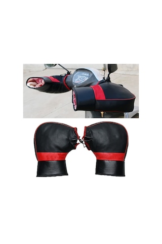 Sones 1 Çift Motosiklet Su Ve Rüzgara Dayanıklı Kış SıcaK Sürüş Eldivenleri Kırmızı - Siyah