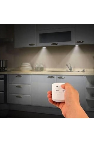 Uzaktan Kumandalı 3 lü Spot Led Lamba Mutfak Dolap Işığı  AL3100