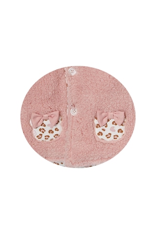Andywawa Kız Bebek Leopar Desenli Pembe Yumuşak Mont Ac22078rep Çok Renkli