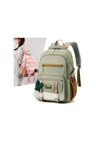 Ranyeek Genç Stili Pratik Nylon Sırt Çantası - Büyük Kapasite, Çok Bölmeli, Ayarlanabilir Askılar Ve Soğan Aksesuarı Beyaz Çok Renkli