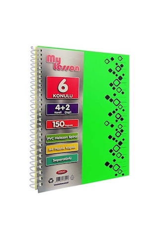 Tokaç U4 4+2 150 Ypr A4 Spr. Ayraçlı Defter 4 Kareli 2 Çizgili