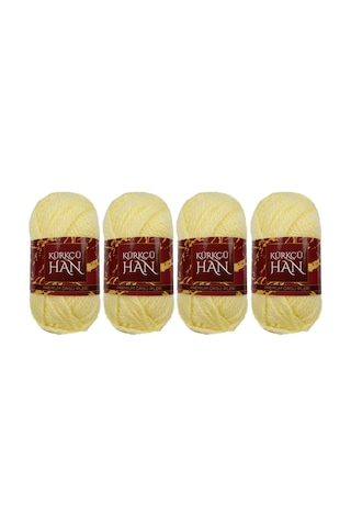 Kürkçü Han Boni %100 Akrilik Örgü İpi 35g 59m 4 Lü Paket Açık Sar