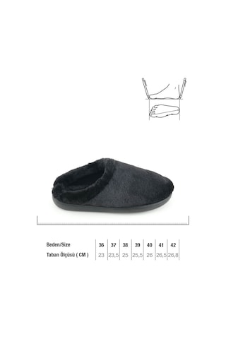 Gezer Kadın Kışlık Rahat Taban Ev Bahçe Gondol Terlik Gt1kzm.16091.05.010.0c Siyah