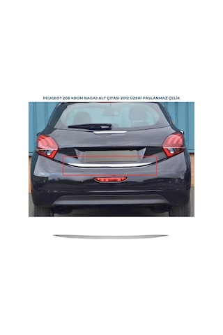 Ebal Otomotiv Peugeot 208 Krom Bagaj Alt Çıtası 2012 Üzeri P.Çelik