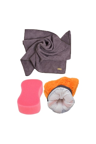 Autofresh Oto Yıkama Kurulama Araç Cam Temizlik Mikrofiber Bez Eldiven Yıkama Seti 3'lü