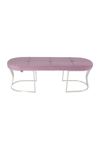 Viego Silver Collection- Pembe Kapitoneli Chester Model Puf & Bench & Koltuk & Uzun Makyaj Puff & Yatak Ucu