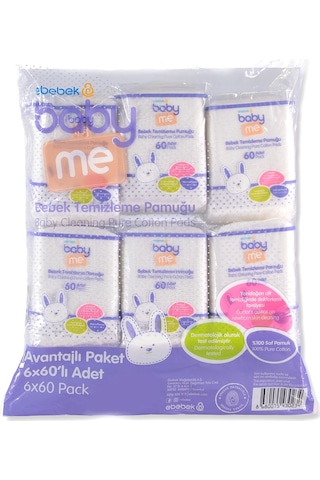 Baby Me Bebek Temizleme Pamuğu 6 x 60 Adet