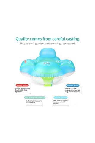 Qingmipy "swimbobo Bebek Yüzme Simidi - 1-6 Yaş İçin Nefes Alabilir Koltuklu Şişme Havuz Simidi" Mavi
