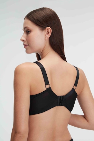 Tüllü Balenli Desteksiz Dolgusuz Yaka Detaylı Toparlayıcı Küçültücü Sütyen Siyah