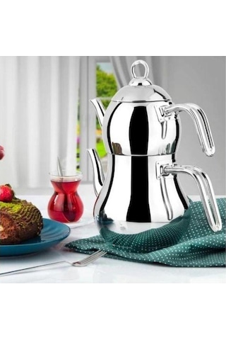 Yonca Lines Şahmeran Mini Boy 2 No Çelik Çaydanlık Metal Sap Gri