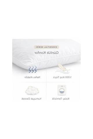 Essential Kuş Tüyü Yastık Essential 2'li Set Açık Bej