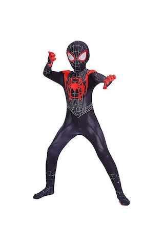 3-12 Yaş Çocuklar Örümcek Adam: Miles Morales Cosplay Kostüm Tulum